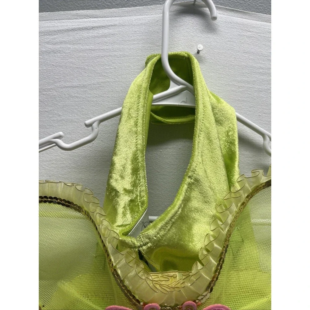 Peter Pan's Tinkerbell Disney Dog Cat Pet Costume Sz L Light Green w/ Wings EUC